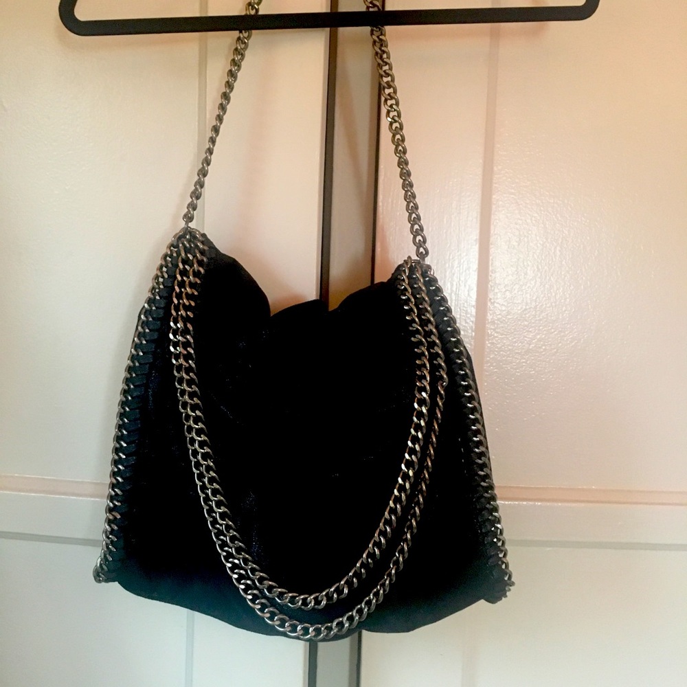 Black bag with chain straps